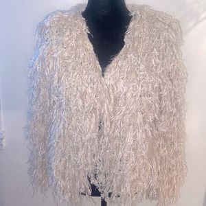 Cream shaggy boho sweater size S from Forever21
